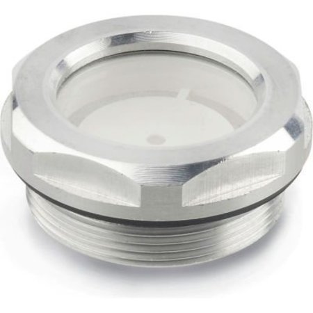 J.W. WINCO Aluminum Fluid Level Sight w/ ESG Glass w/ Reflector - G 1-1/4" Pipe Thread - J.W. Winco R32/A 743.1-32-G11/4-A